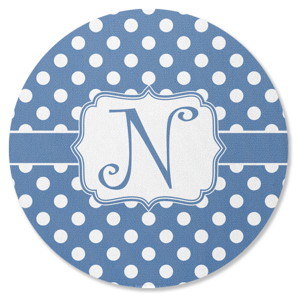 Custom Polka Dots Round Rubber Backed Coaster (Personalized)