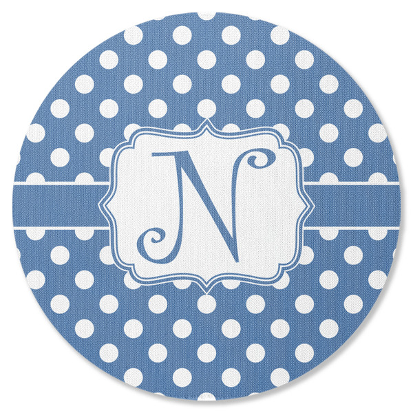 Polka Dots Round Coaster Rubber Back - Single