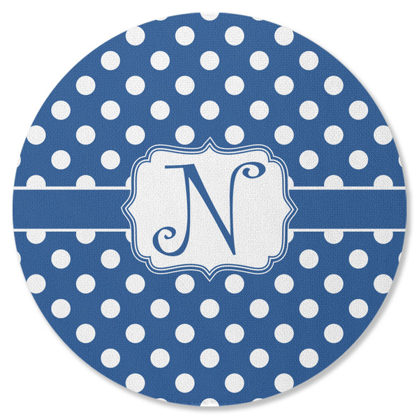 Custom Polka Dots Round Rubber Backed Coaster (Personalized)