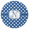 Polka Dots Round Rubber Backed Coaster (Personalized)