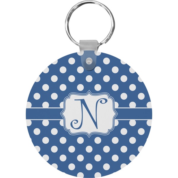 Polka Dots Round Keychain (Personalized)