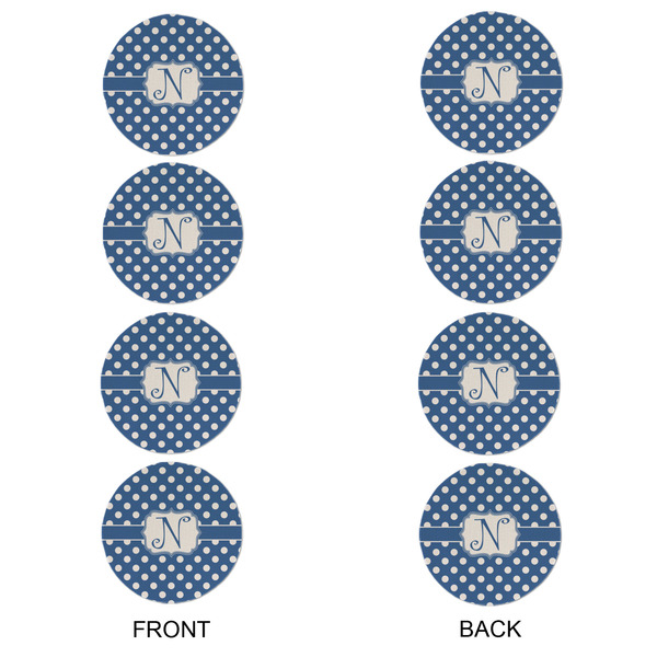 Polka Dots Round Linen Placemats - APPROVAL Set of 4 (double sided)