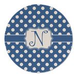 Polka Dots Round Linen Placemat (Personalized)