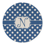 Polka Dots Round Linen Placemat - Single Sided (Personalized)