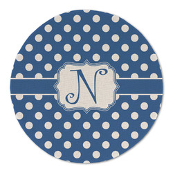 Polka Dots Round Linen Placemat - Single Sided (Personalized)