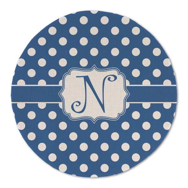 Custom Polka Dots Round Linen Placemat (Personalized)