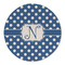 Polka Dots Round Linen Placemat (Personalized)