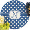 Polka Dots Round Linen Placemats - Front (w flowers)