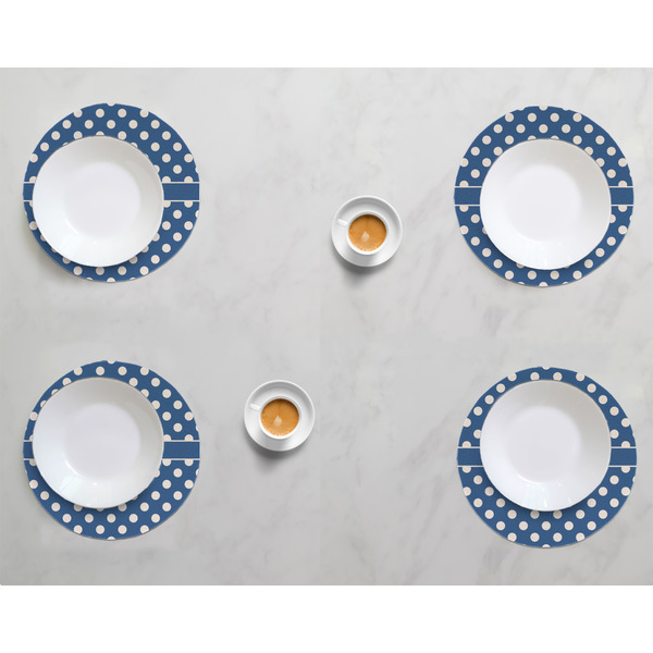 Polka Dots Round Linen Placemats - LIFESTYLE (set of 4)