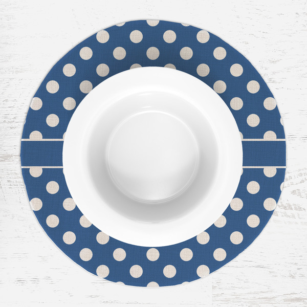 Polka Dots Round Linen Placemats - LIFESTYLE (single)
