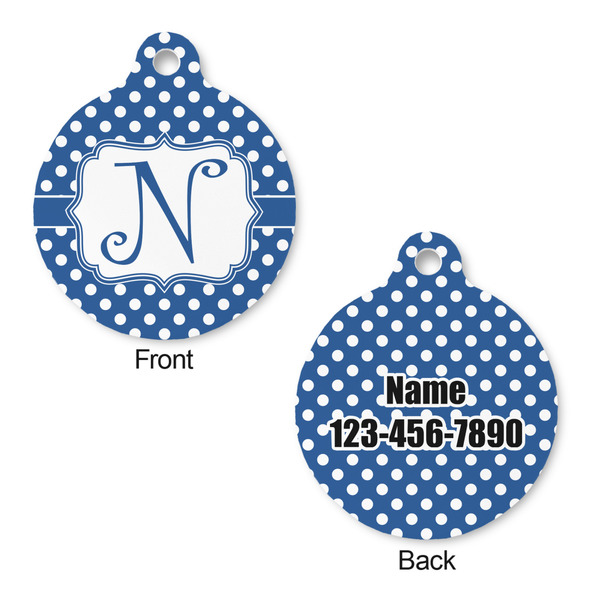 Polka Dots Round Pet ID Tag - Large - Approval