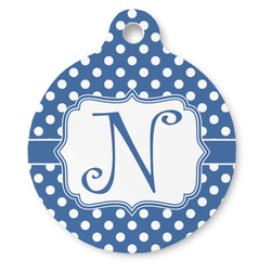 Polka Dots Round Pet ID Tag (Personalized)