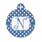 Polka Dots Round Pet ID Tag - Small (Personalized)