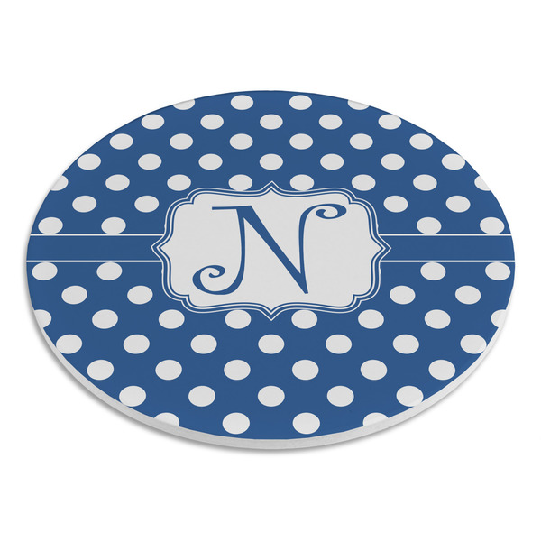 Polka Dots Round Stone Trivet - Angle View