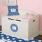 Polka Dots Round Wall Decal on Toy Chest