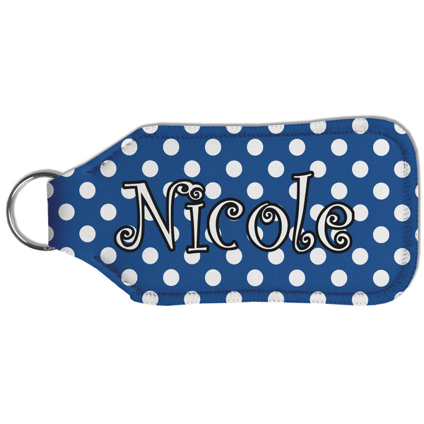 Polka Dots Sanitizer Holder Keychain - Large (Back)