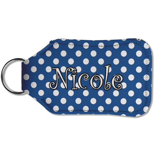 Polka Dots Sanitizer Holder Keychain - Small (Back)