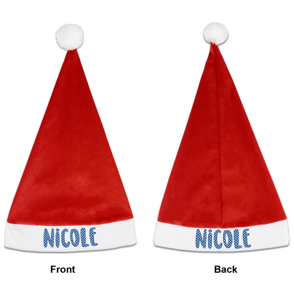 Custom Polka Dots Santa Hat - Front & Back (Personalized)