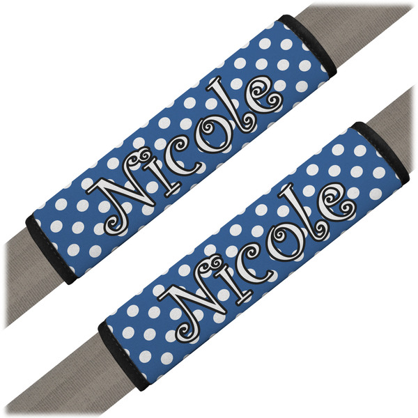 Custom Polka Dots Seat Belt Covers (Set of 2) (Personalized)