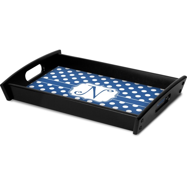 Polka Dots Serving Tray Black - Corner