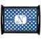 Polka Dots Black Wooden Tray - Large (Personalized)