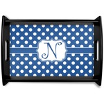 Polka Dots Black Wooden Tray - Small (Personalized)