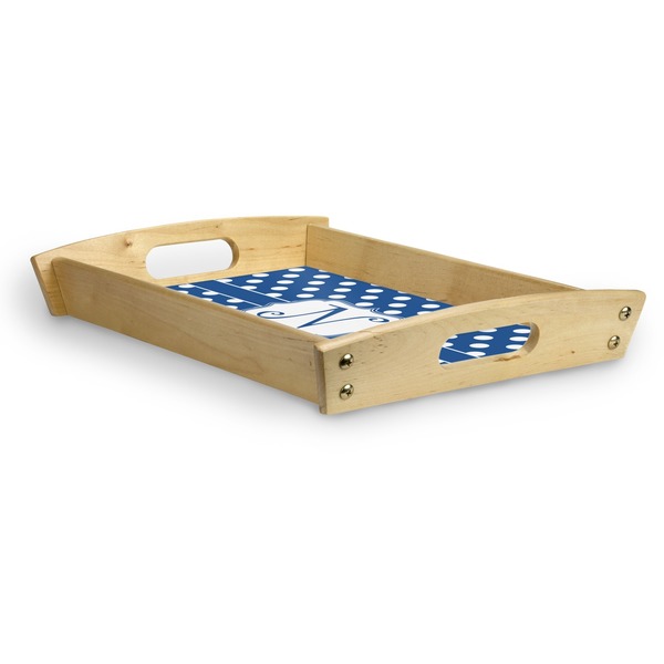 Polka Dots Serving Tray Wood Small - Corner