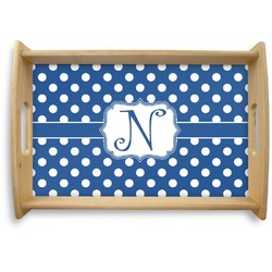 Polka Dots Natural Wooden Tray - Small (Personalized)