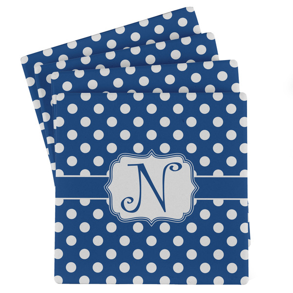 Custom Polka Dots Absorbent Stone Coasters - Set of 4 (Personalized)