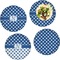 Polka Dots Set of 4 Glass Lunch / Dinner Plate 10" (Personalized)