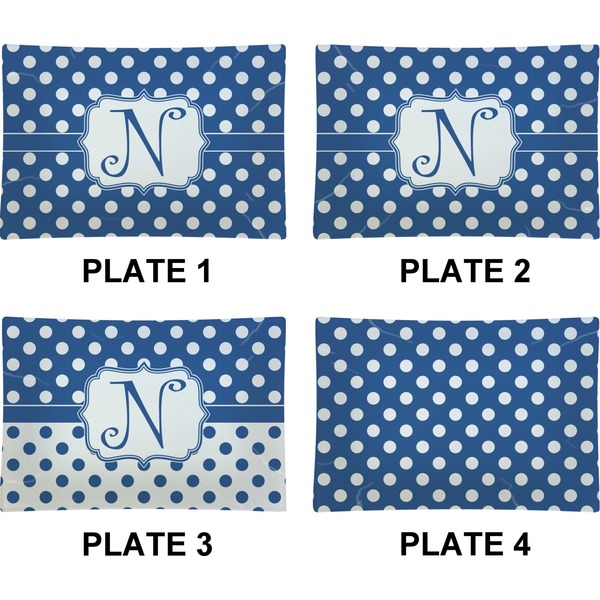 Polka Dots Set of Rectangular Appetizer / Dessert Plates (Approval)