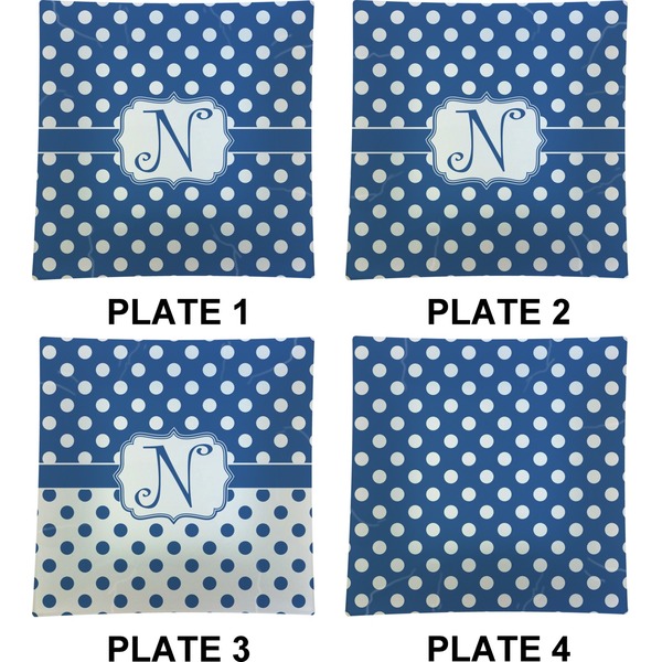 Polka Dots Set of Square Dinner Plates (Approval)