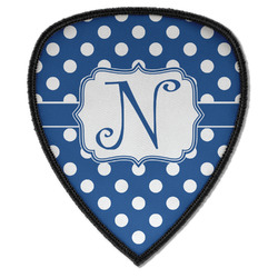Polka Dots Iron on Shield Patch A w/ Initial