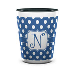 Polka Dots Ceramic Shot Glass - 1.5 oz - Two Tone - Set of 4 (Personalized)
