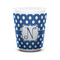 Polka Dots Ceramic Shot Glass - 1.5 oz - White - Single (Personalized)