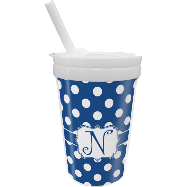Custom Polka Dots Sippy Cup with Straw (Personalized)