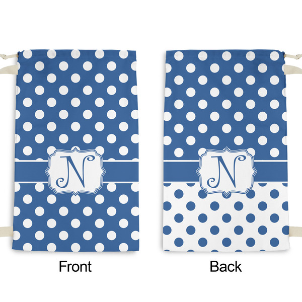Polka Dots Small Laundry Bag - Front & Back View