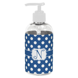 Polka Dots Plastic Soap / Lotion Dispenser (8 oz - Small - White) (Personalized)