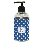 Polka Dots Plastic Soap / Lotion Dispenser (8 oz - Small - Black) (Personalized)