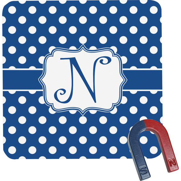Custom Polka Dots Square Fridge Magnet (Personalized)