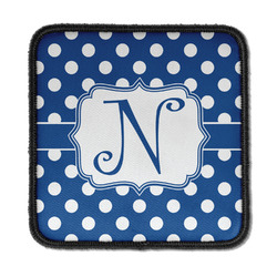 Polka Dots Iron On Square Patch w/ Initial