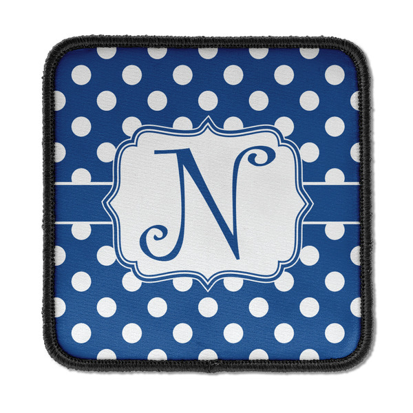 Custom Polka Dots Iron On Square Patch w/ Initial