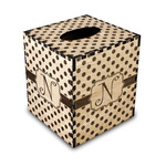 Polka Dots Wood Tissue Box Cover - Square (Personalized)