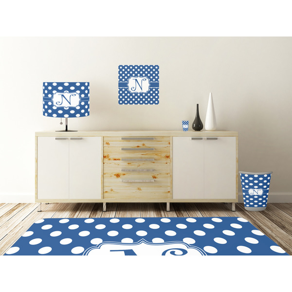 Polka Dots Square Wall Decal Wooden Desk