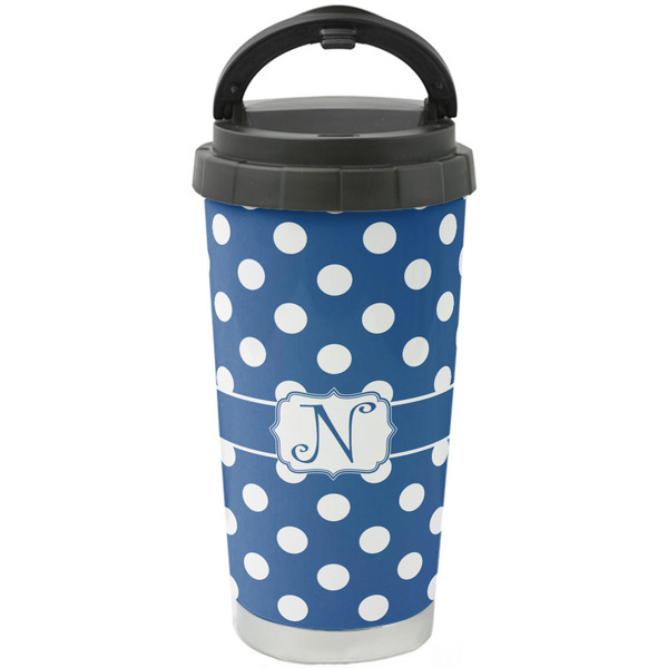 Custom Polka Dots Stainless Steel Coffee Tumbler (Personalized)