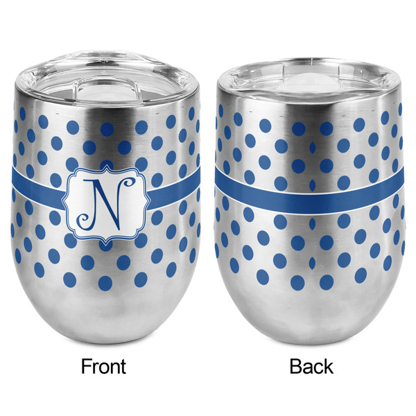 Polka Dots Stemless Wine Tumbler - Full Print - Approval