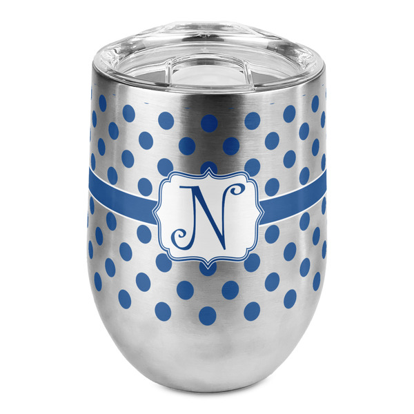 Custom Polka Dots Stemless Wine Tumbler - Full Print (Personalized)