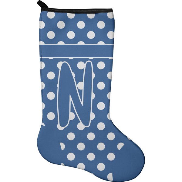 Custom Polka Dots Holiday Stocking - Single-Sided - Neoprene (Personalized)