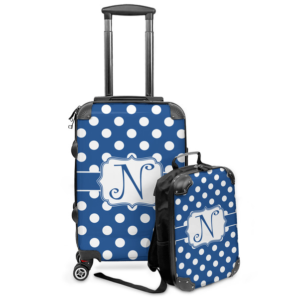 Custom Polka Dots Kids 2-Piece Luggage Set - Suitcase & Backpack (Personalized)