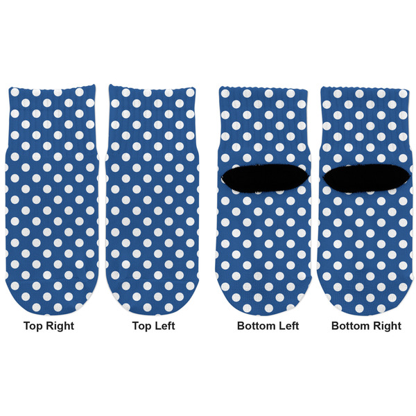 Polka Dots Toddler Ankle Socks - Double Pair - Front and Back - Apvl